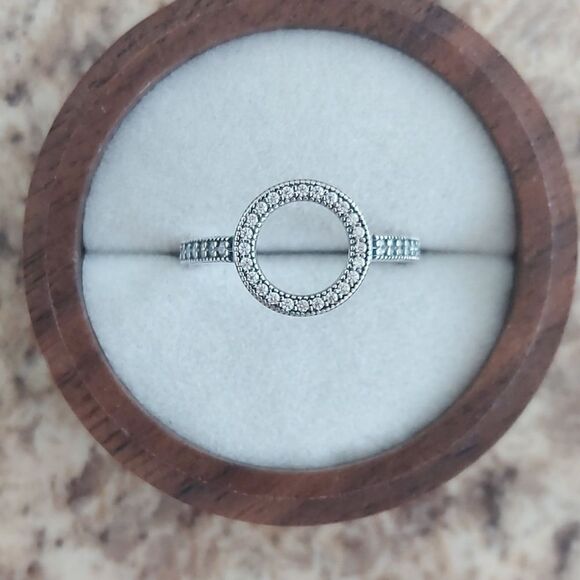 925 Sterling Silver Oxidized O Ring - Picture 1 of 8